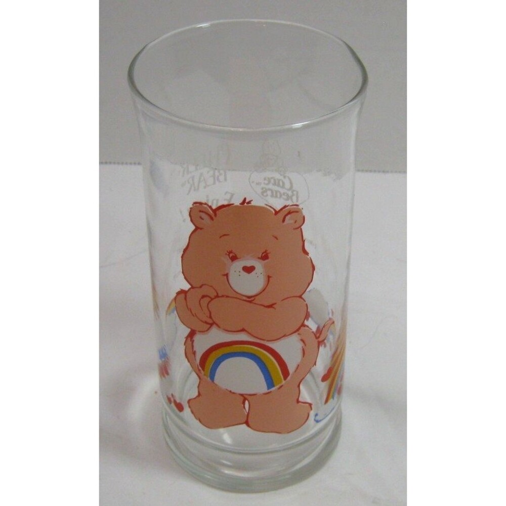Vtg Cheer Bear glass Pizza Hut/Care Bears series 1983 Exc. cond.